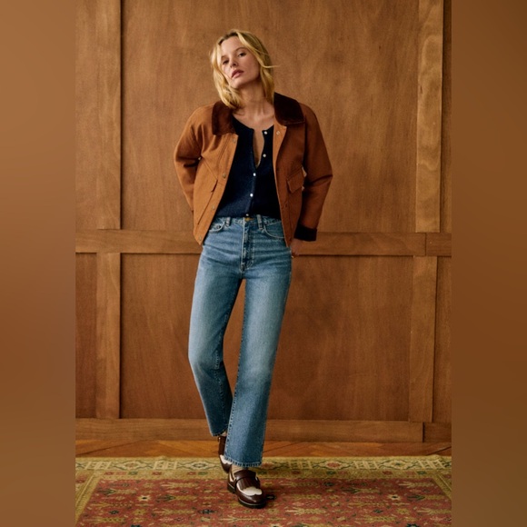 NWT! Sezane L’Iconique Droit Trousers in Denim Size 38/6 - Picture 2 of 10